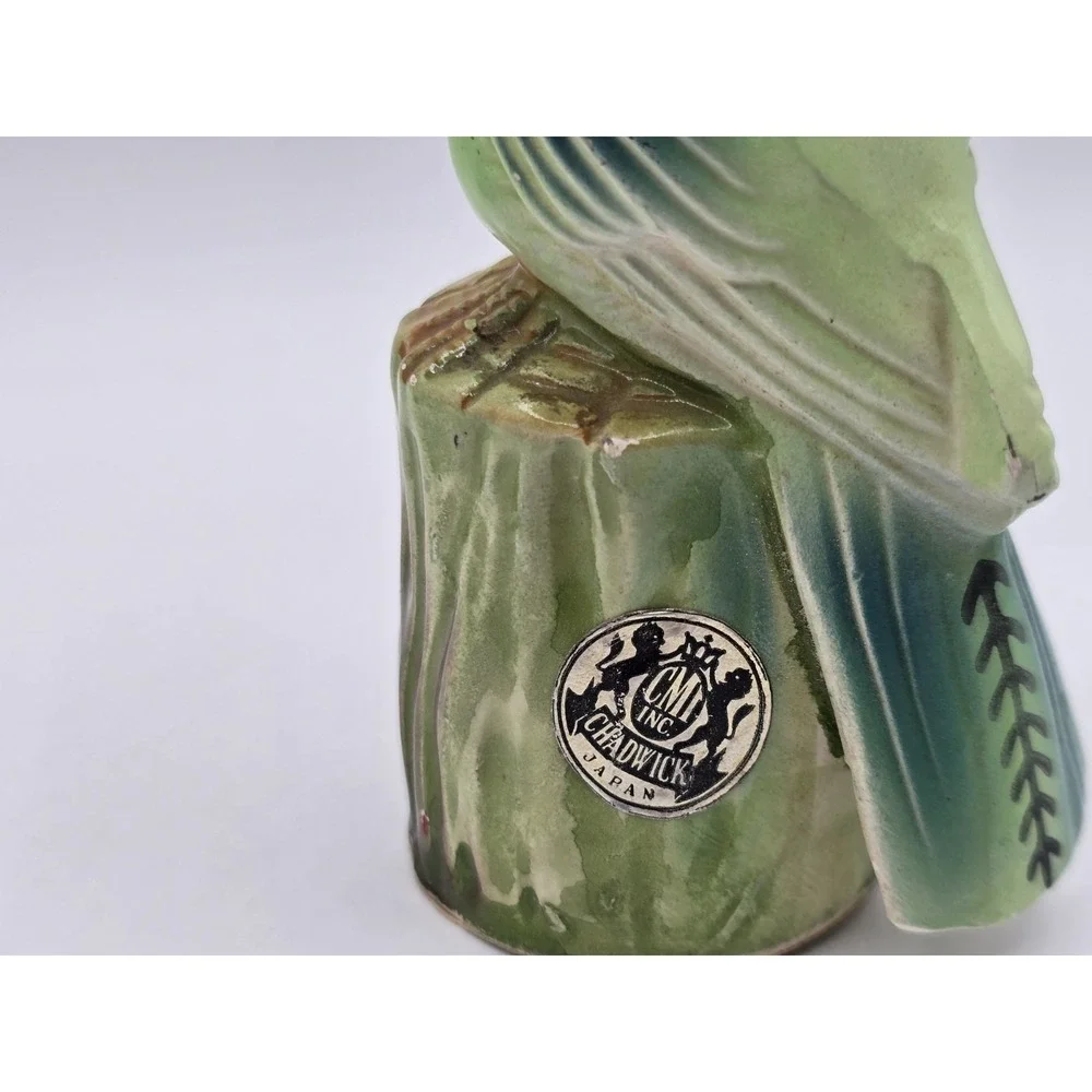 Vintage Bird on Stump Salt and‎ Pepper Shakers Green Chadwick Japan Single